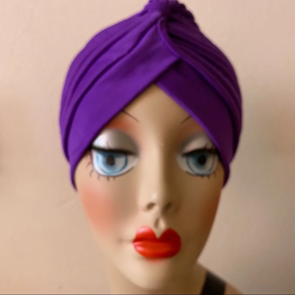 Stunning Purple vintage style, retro pinup style turban